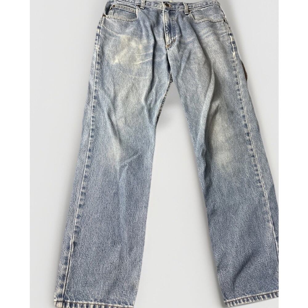 LL Bean Jeans Comfort Waist Mens 34x30 Blue Denim Straight Leg Vtg EUC 90s Y2k